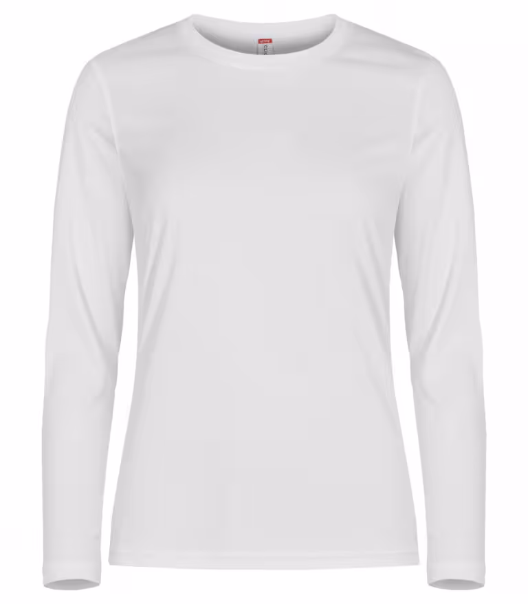 Basic Active-T Langermet T-skjorte Dame White front